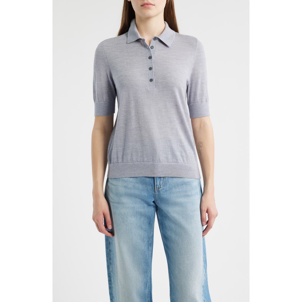 Hugo Boss Boss Fidenka Virgin Wool Polo Sweater In Gray
