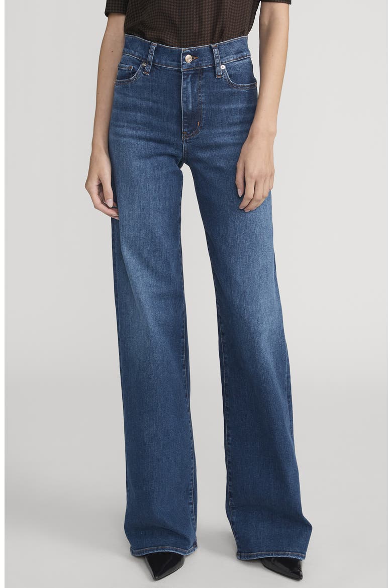 Long Le Slim Palazzo High Waist Wide Leg Jeans, Main, color, SOLACE