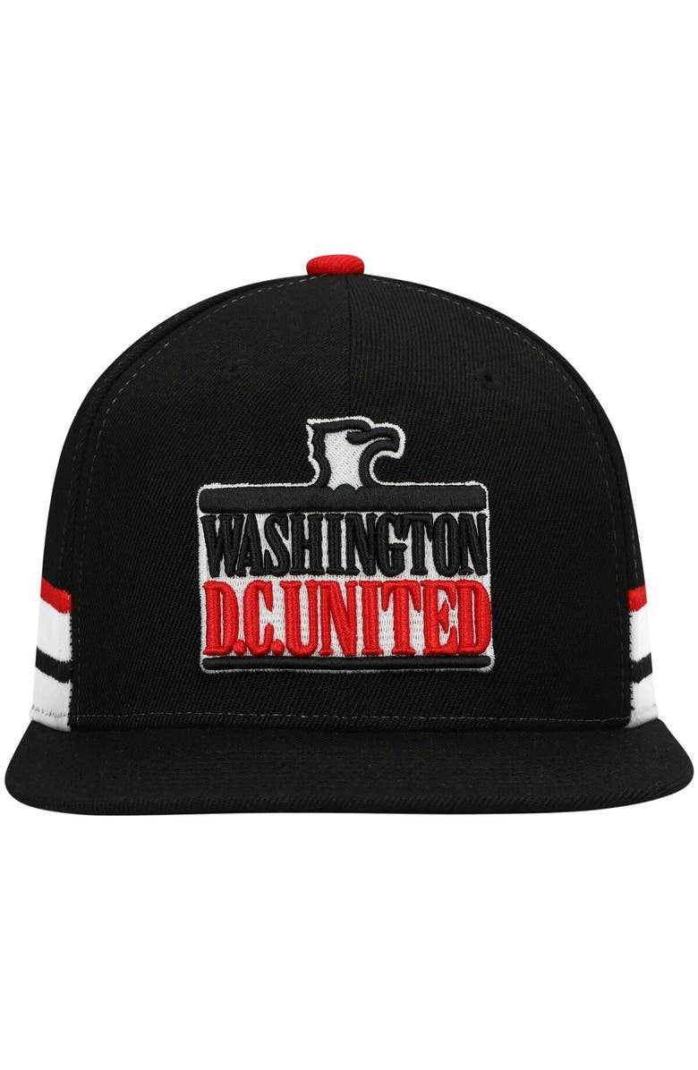Mitchell & Ness Men's Mitchell & Ness Black D.C. United Historic Logo Since '96 Jersey Hook Snapback Hat, Alternate, color,