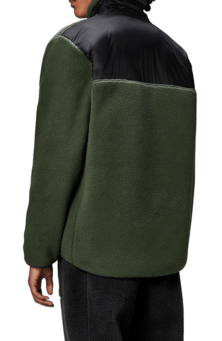 Rains Yermo Oversize Waterproof Fleece Half Zip Pullover, Alternate, color,