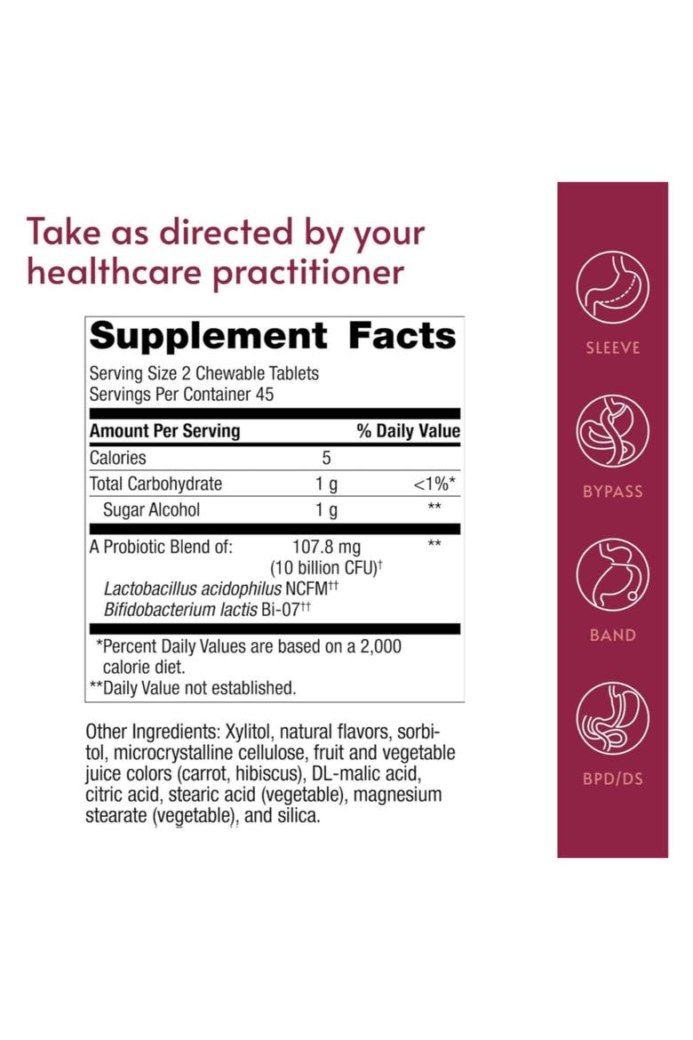 Chewable Probiotic Supplement 10 Billion CFUs Digestive Support 90 Count, Alternate, color, None