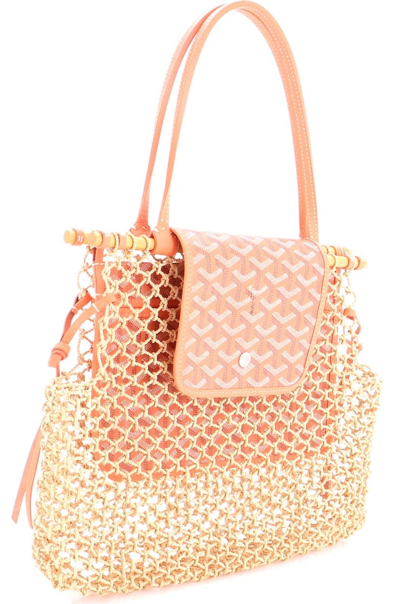 Pre-Owned Goyard Aligre Bag Raffia Net with Coated Canvas, Alternate, color, Pink