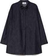 Marina Rinaldi Abile Beaded Collar Denim Jacket