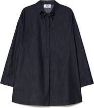 Marina Rinaldi Abile Beaded Collar Denim Jacket
