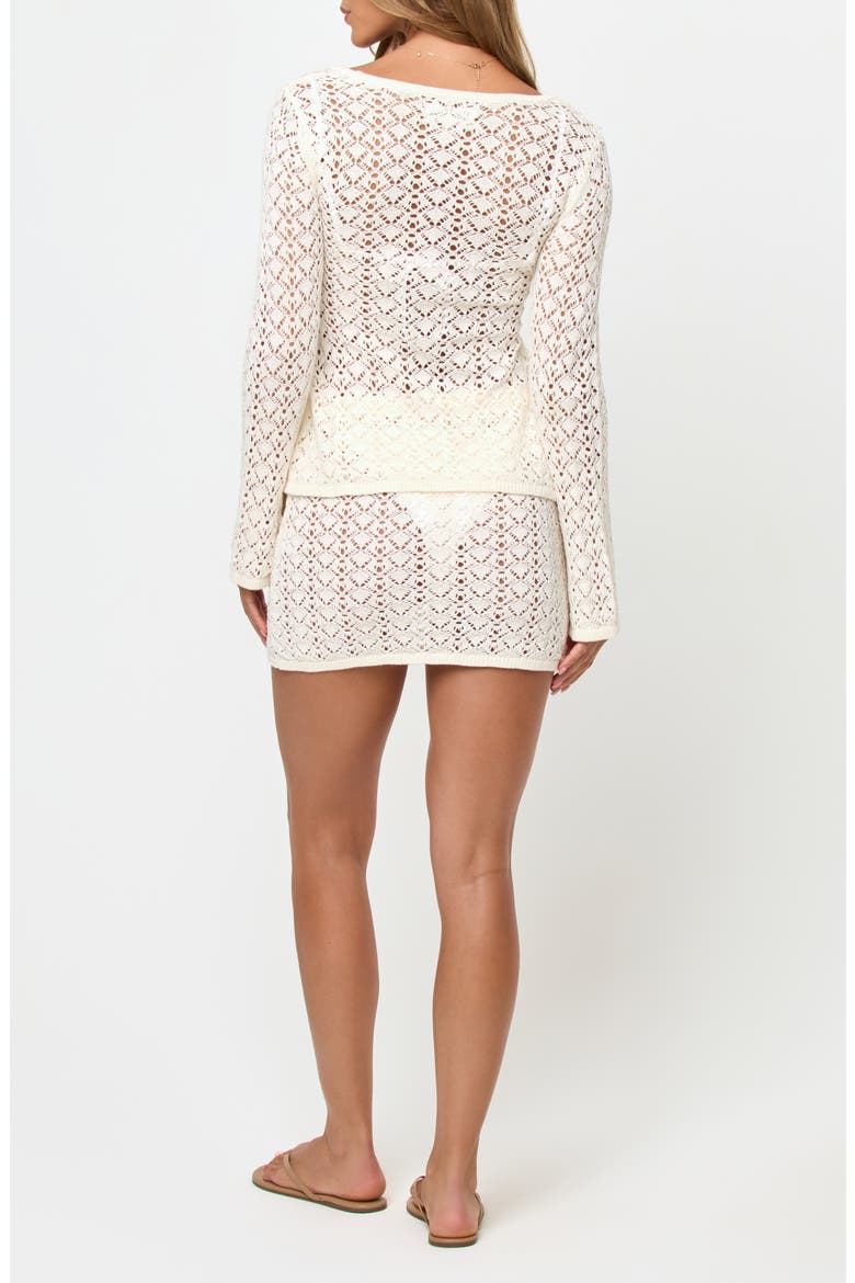 Nova Sheer Cotton Cover-Up Skirt, Alternate, color, CREAM