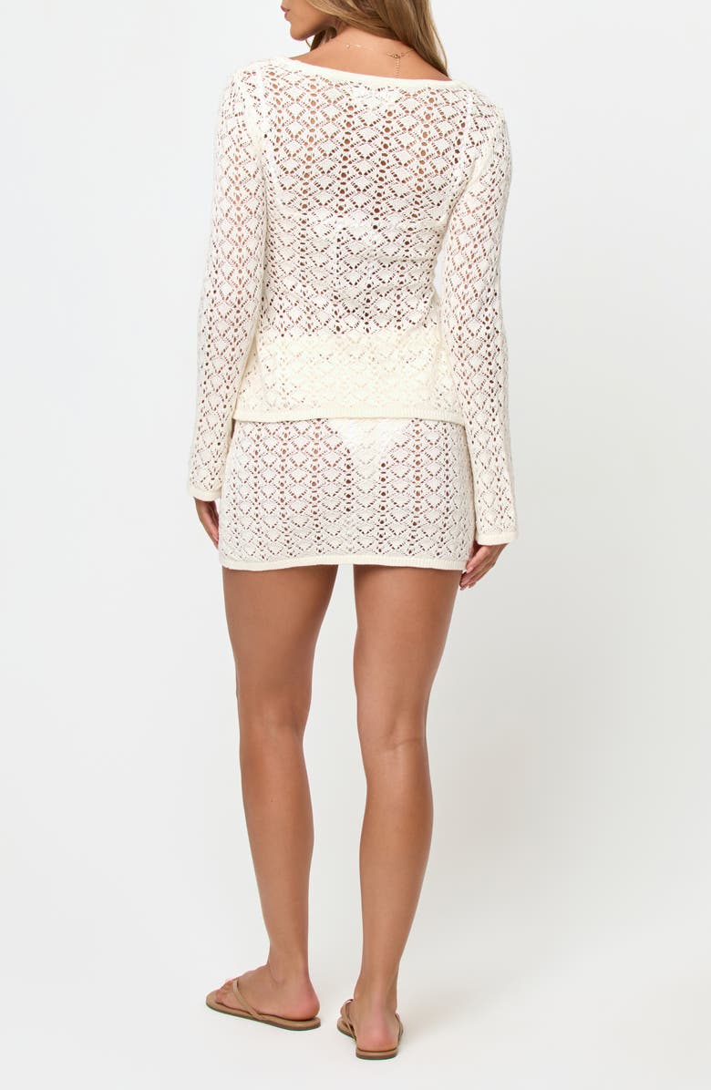 LSPACE Nova Sheer Cotton Cover-Up Skirt, Alternate, color, Cream