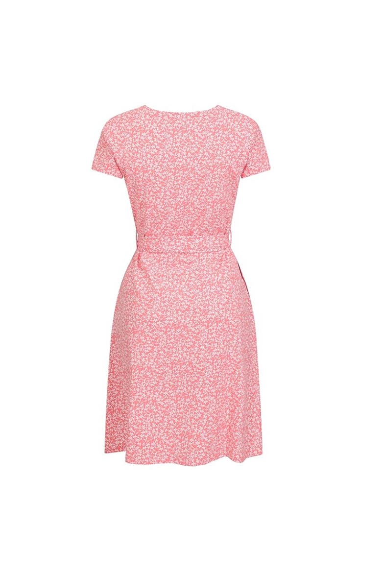 Santorini Patterned Jersey Uv Protection Dress, Alternate, color, Coral