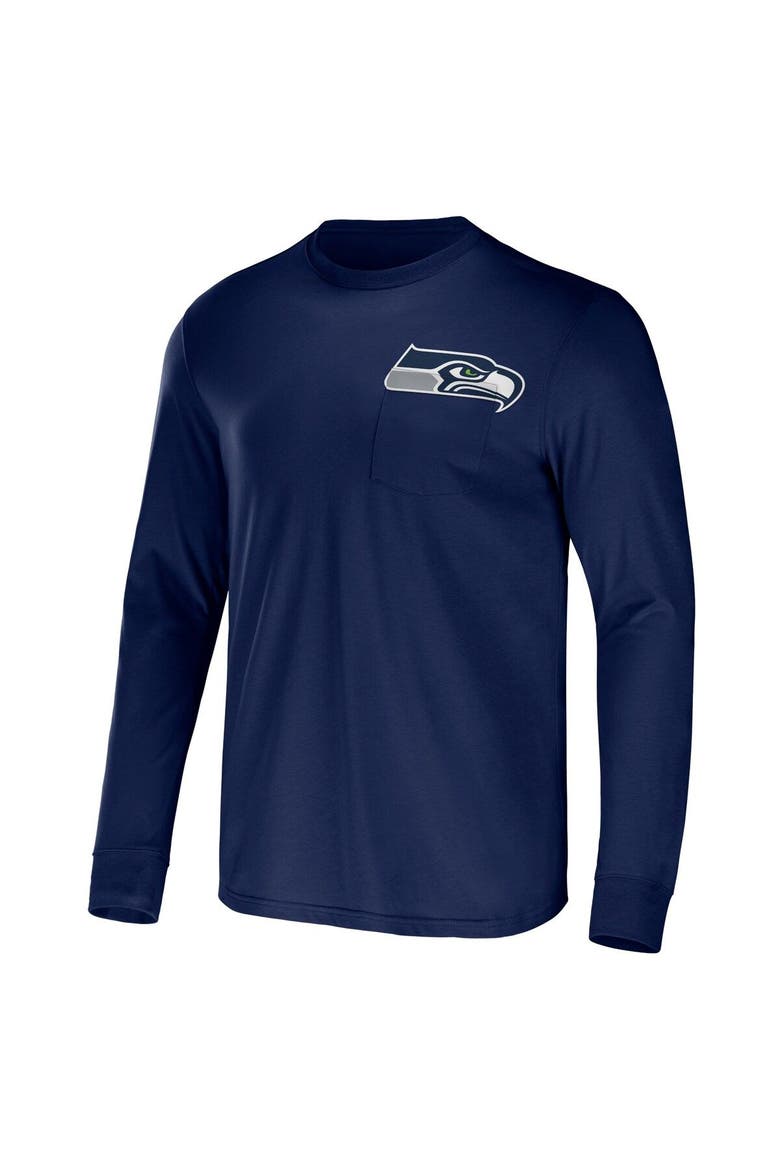 Men's NFL x Darius Rucker Collection by Fanatics College Navy Seattle Seahawks Team Long Sleeve Pocket T-Shirt, Alternate, color, Navy