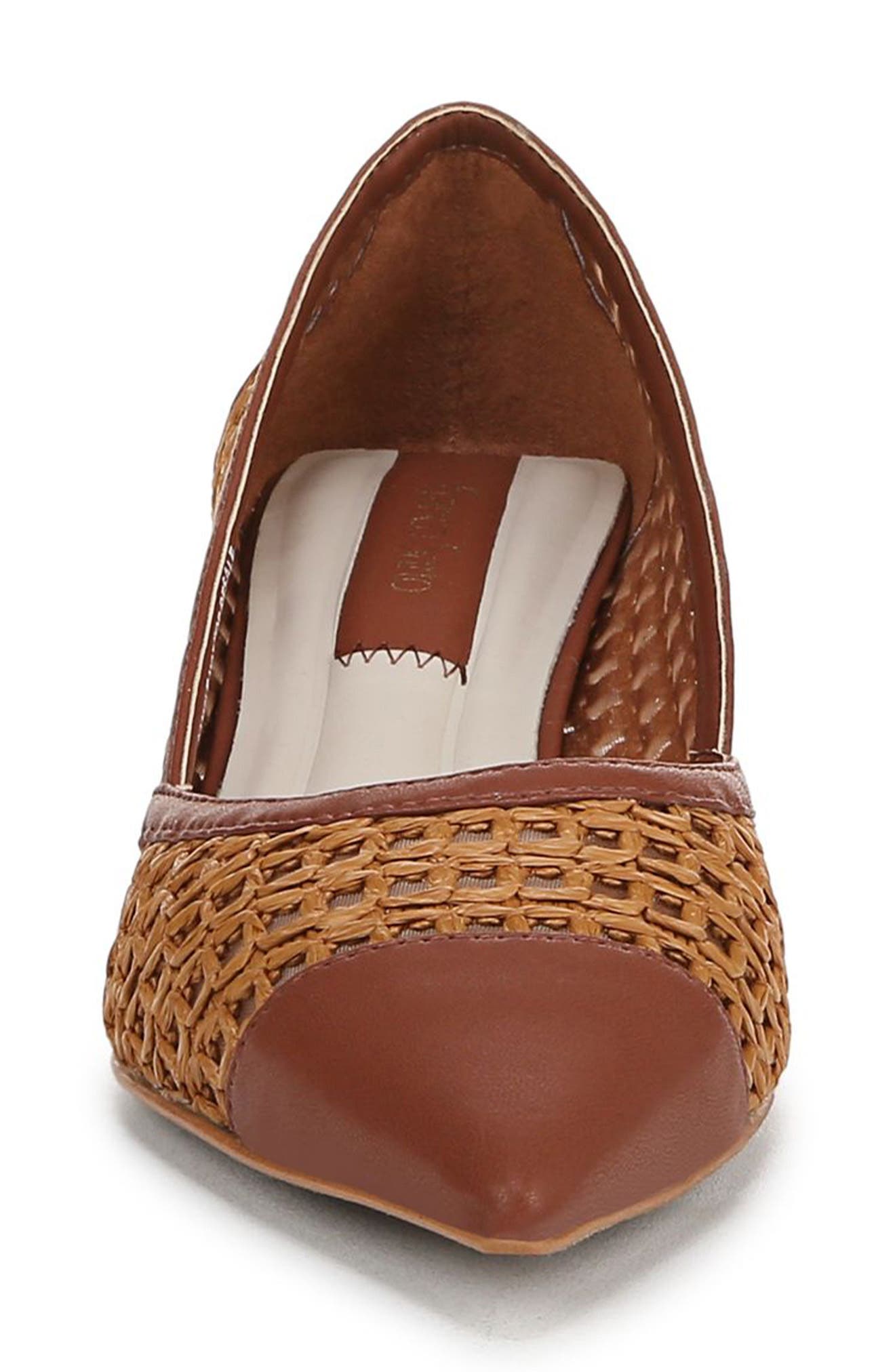 Franco Sarto Darcy Pointed Toe Kitten Heel Pump, Alternate, color, Brown