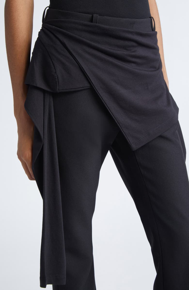 Coperni Wrap Detail Jersey Bootcut Trousers, Alternate, color, Black