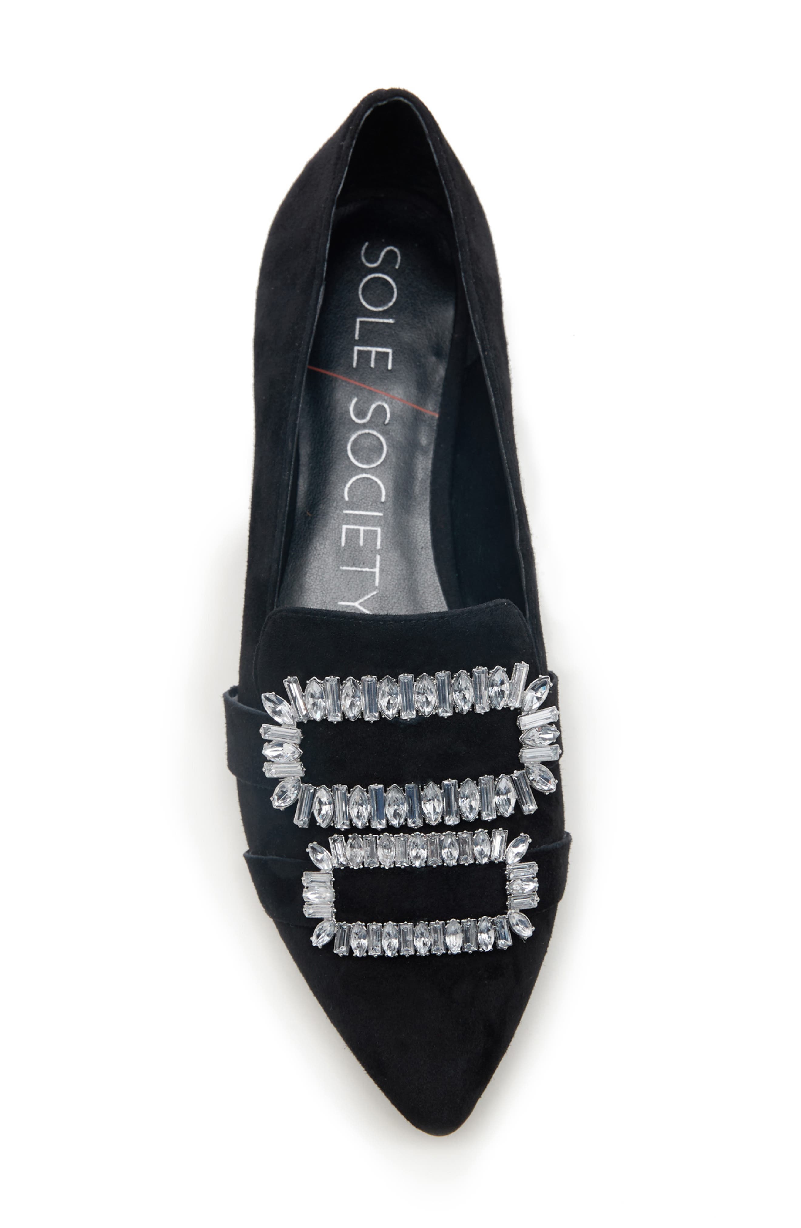 Sole Society Kelynn Crystal Buckle Flat, Alternate, color, 