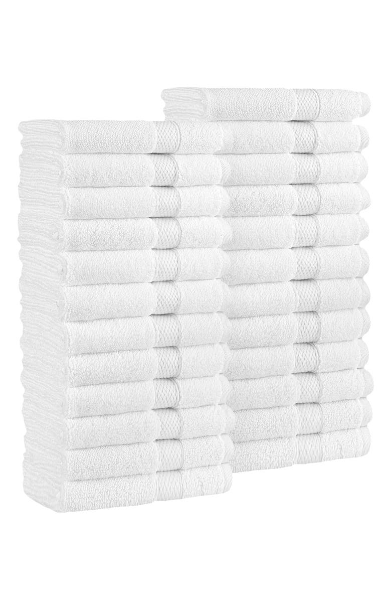 Linum Home Textiles 24-Pack Anovia Cotton Washcloths, Main, color, White