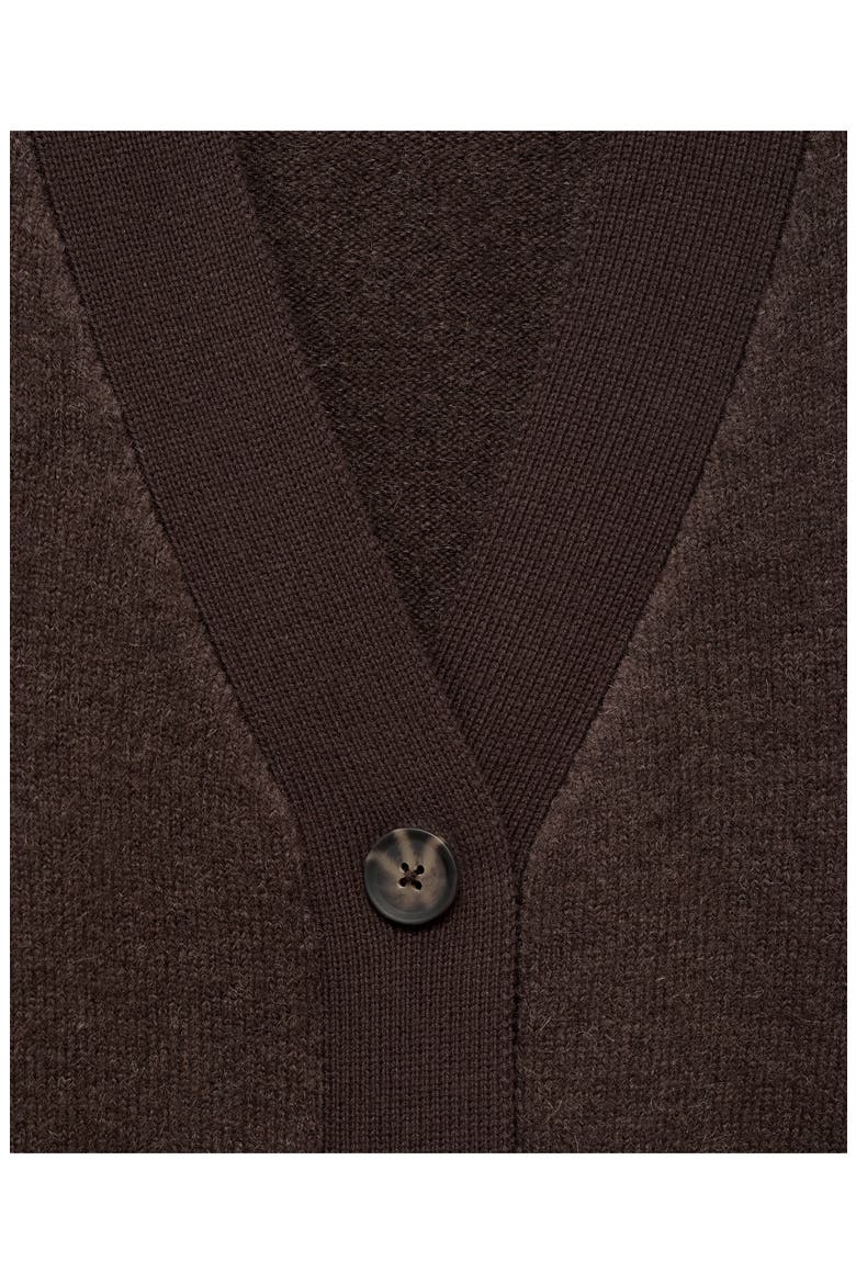 Contrast Detail Cardigan, Alternate, color, CHOCOLATE