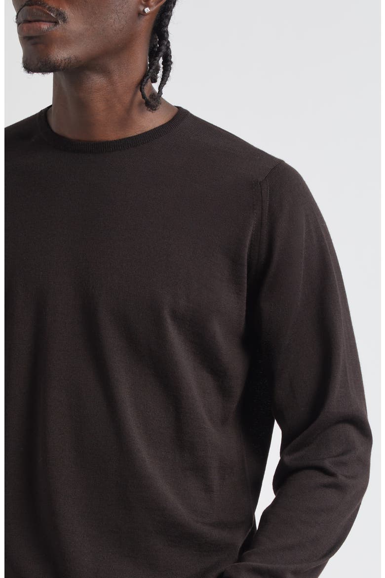Marcus Virgin Wool Crewneck Sweater, Alternate, color, FAULKNER BROWN