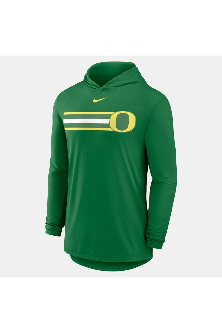 Men's Nike Green Oregon Ducks Primetime Pattern Tri-Blend Dri-FIT Long Sleeve Hooded T-Shirt, Alternate, color, Green
