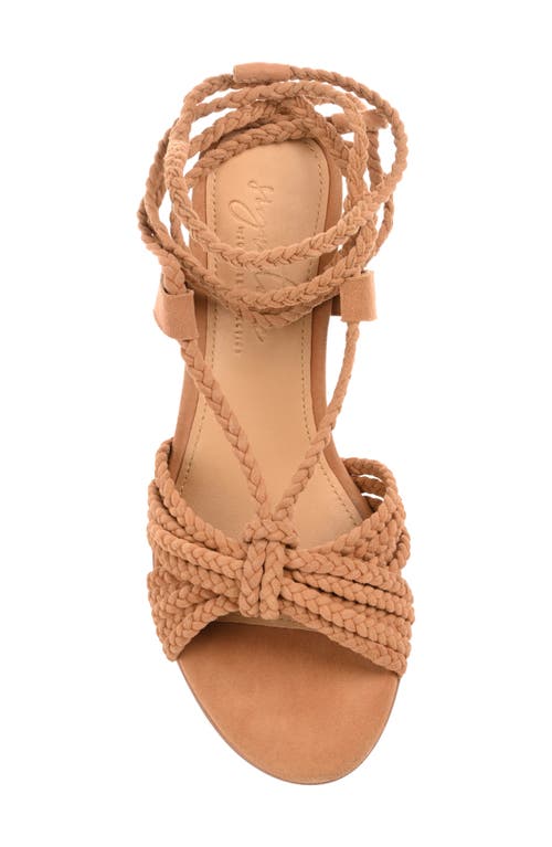 Journee Signature Railee Ankle Tie Sandal In Cognac