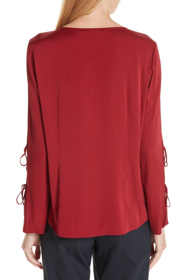 Burana Stretch Silk Blouse, Alternate, color, DARK RED