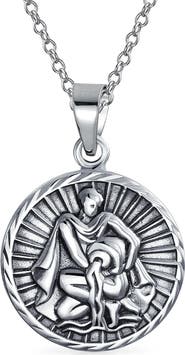 BLING JEWELRY Zodiac Medallion Pendant Necklace