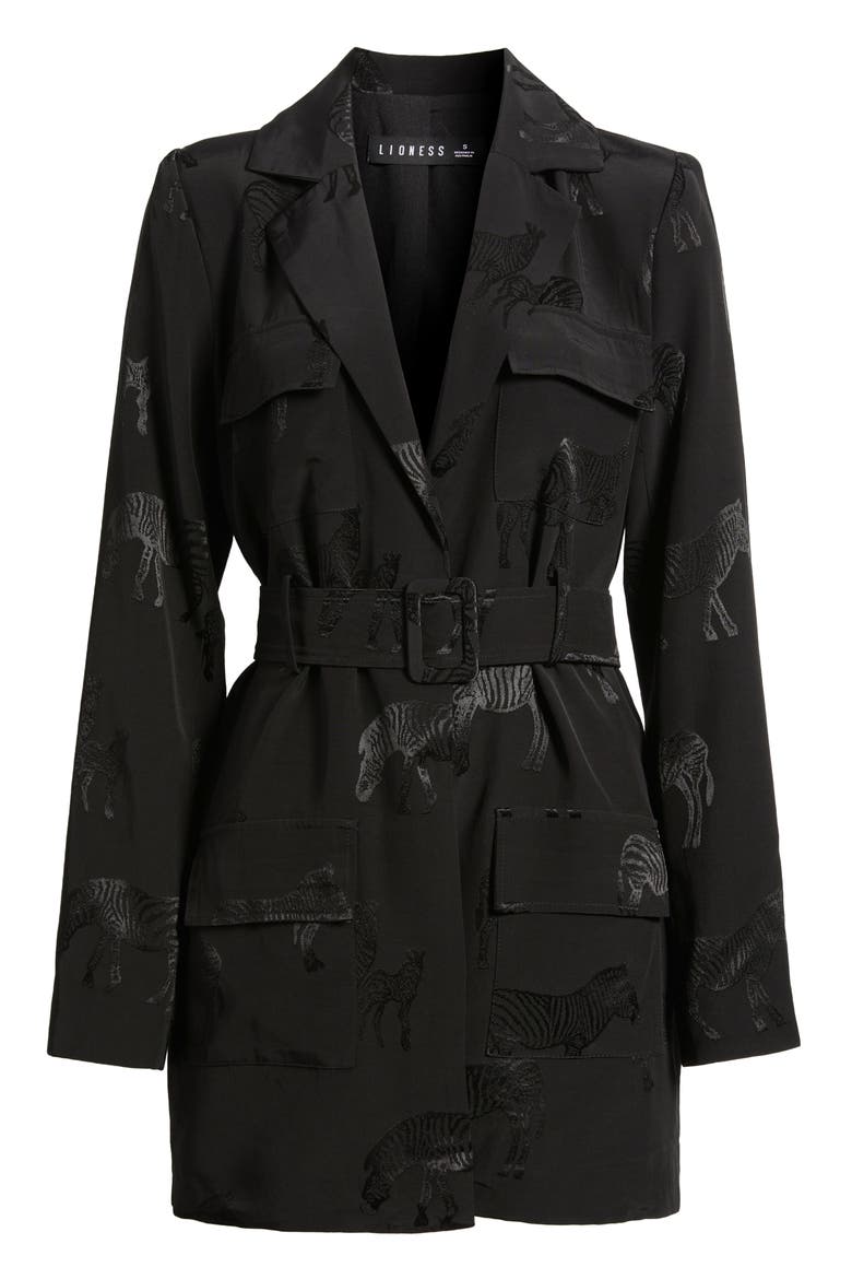 Steinway Belted Long Sleeve Blazer Minidress, Alternate, color, BLACK