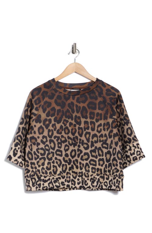 T Tahari Three-quarter Sleeve Scuba Top In Animal Print