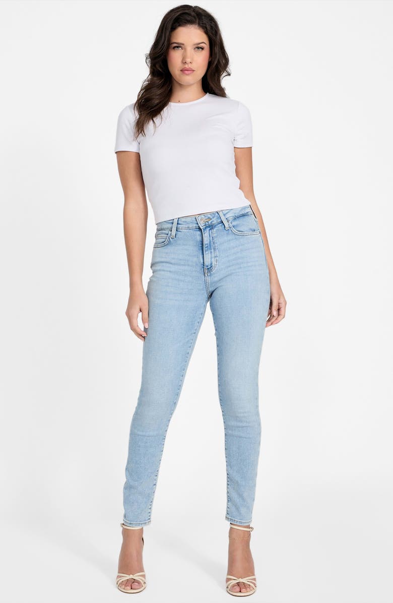 GUESS 1981 High Waist Ankle Skinny Jeans, Alternate, color, Lagoon Light