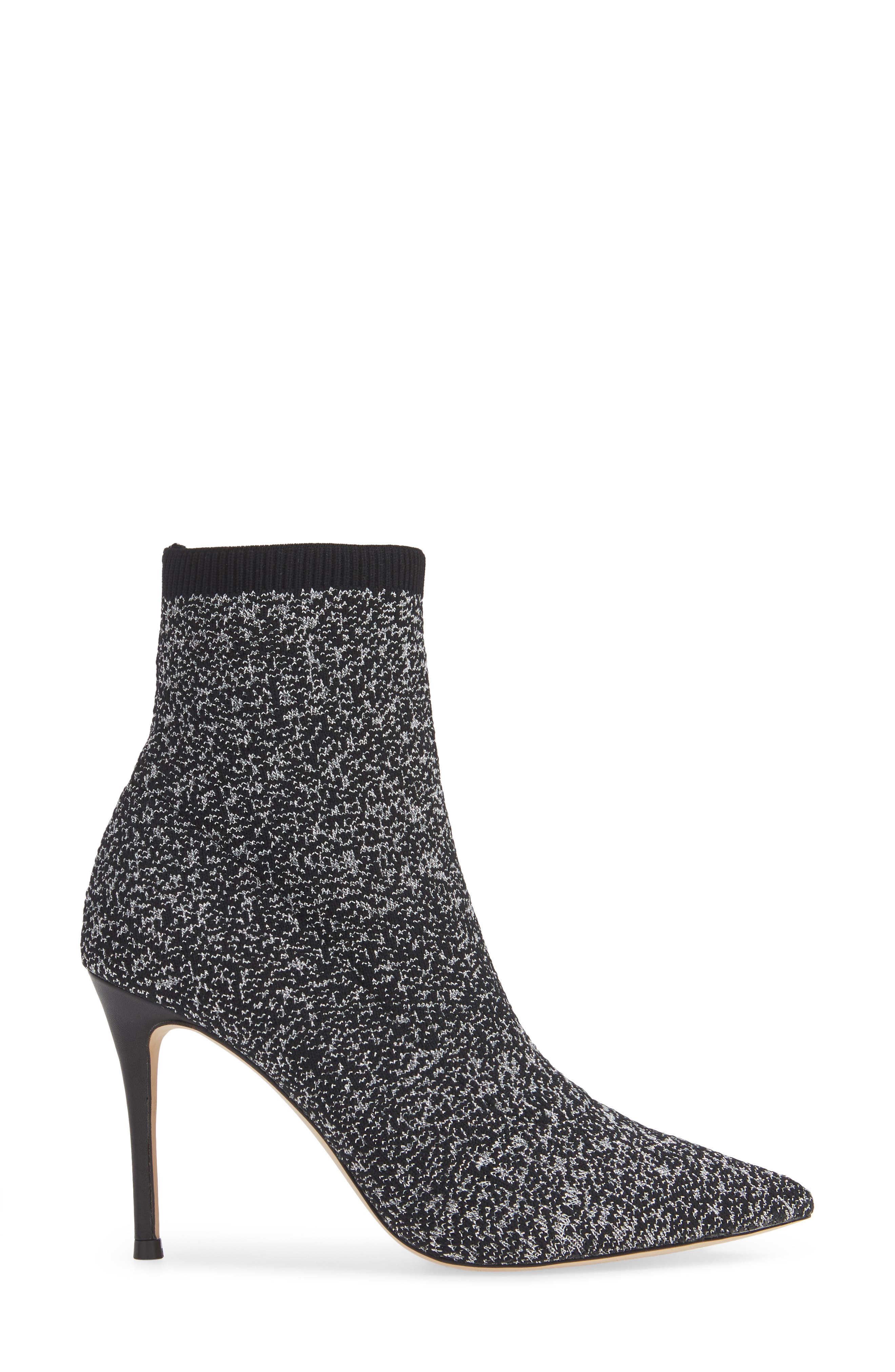 Nix Bootie (Nordstrom Exclusive), Alternate, color, BLACK SLIVER KNIT