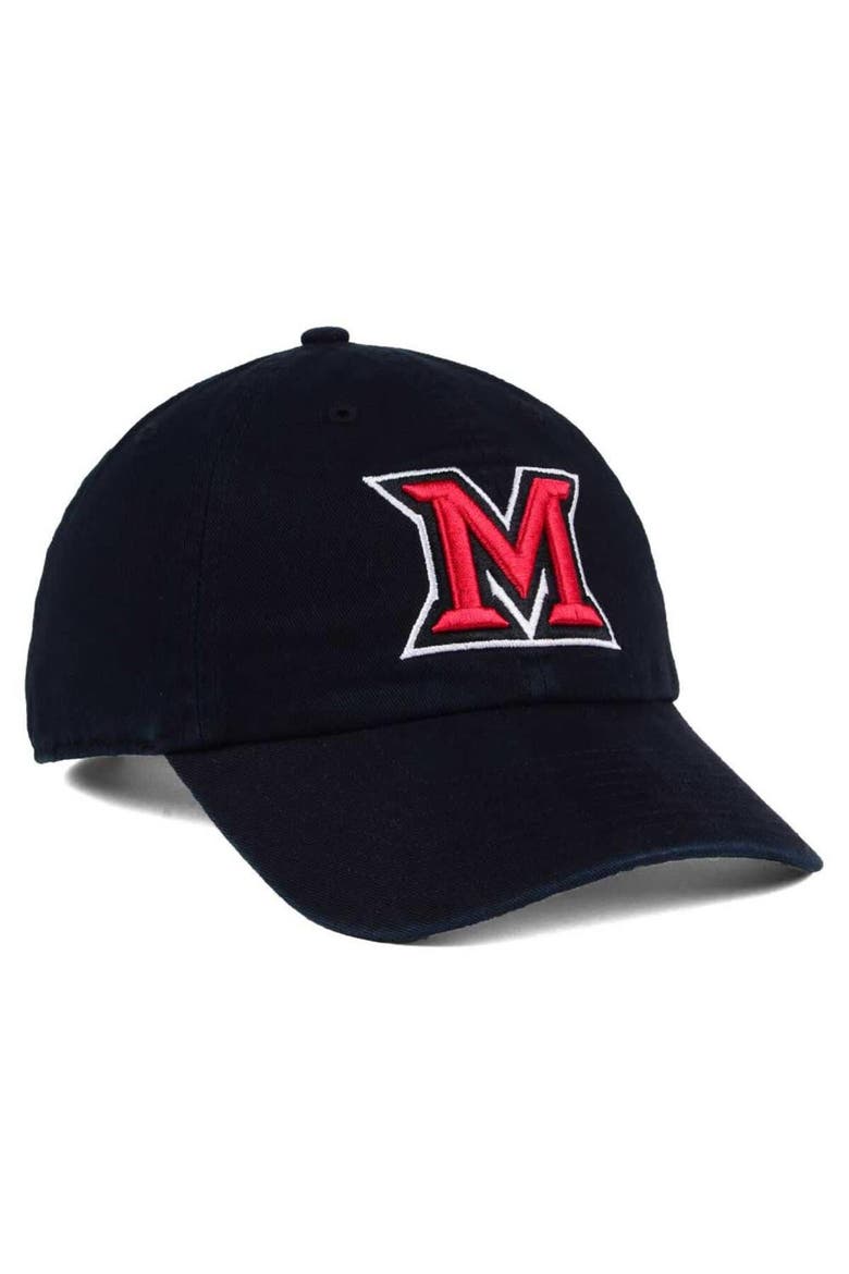 Men's '47 Black Miami University RedHawks Vintage Clean Up Adjustable Hat, Alternate, color, Black