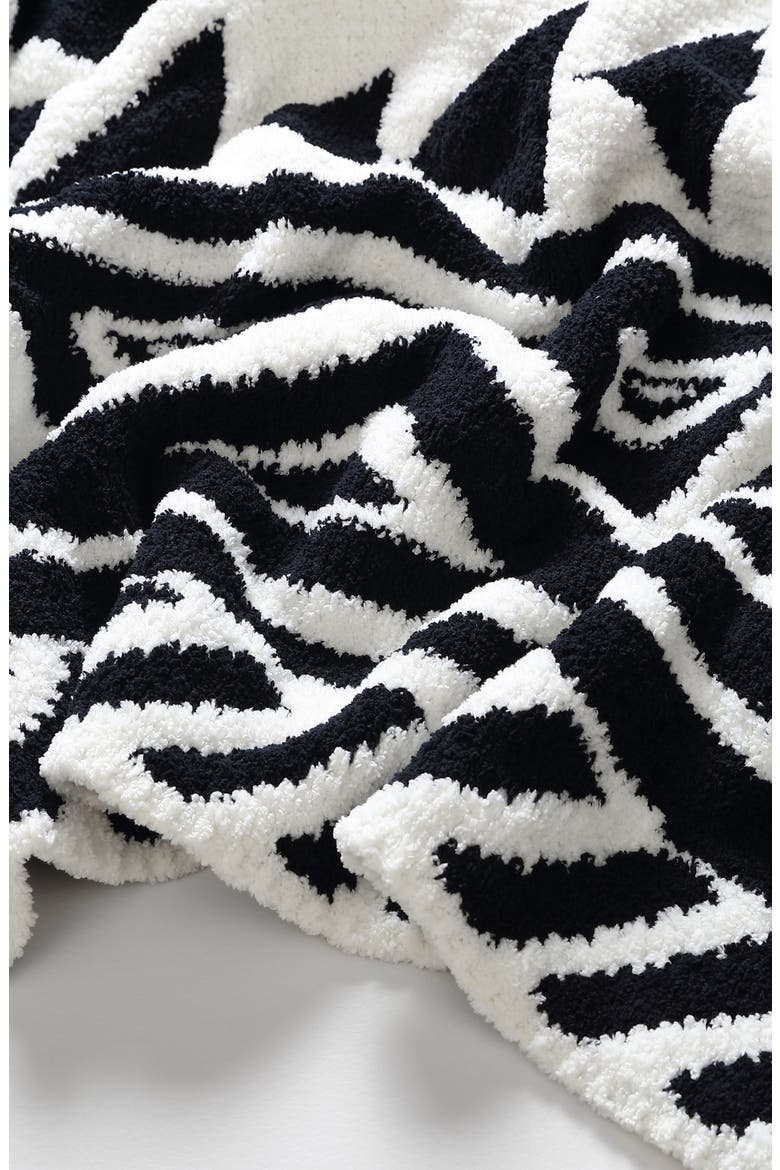Tetouan Chenille Throw Blanket, Alternate, color, BLACK - OFF WHITE