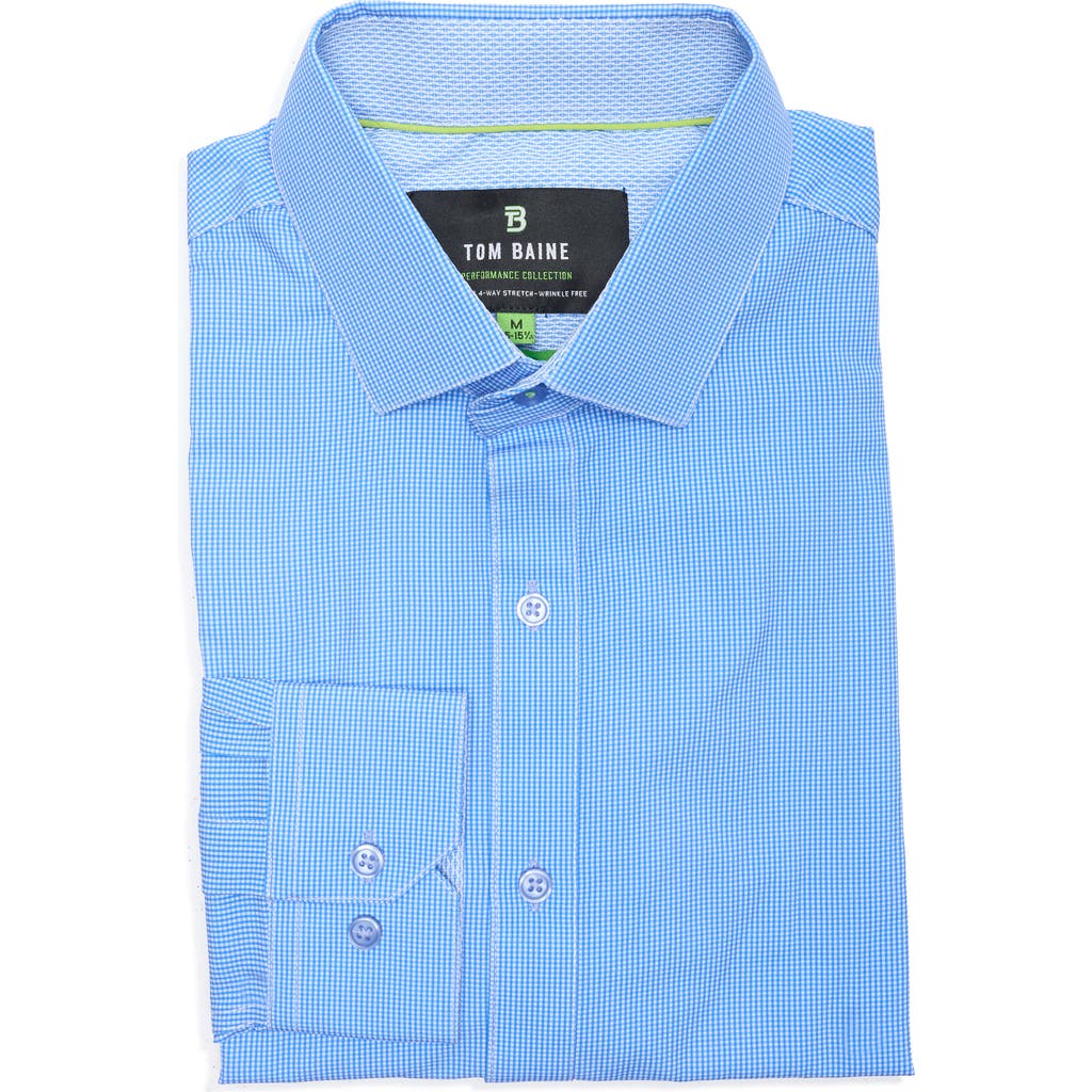 Tom Baine Performance Stretch Wrinkle Free Button-up Shirt In Blue