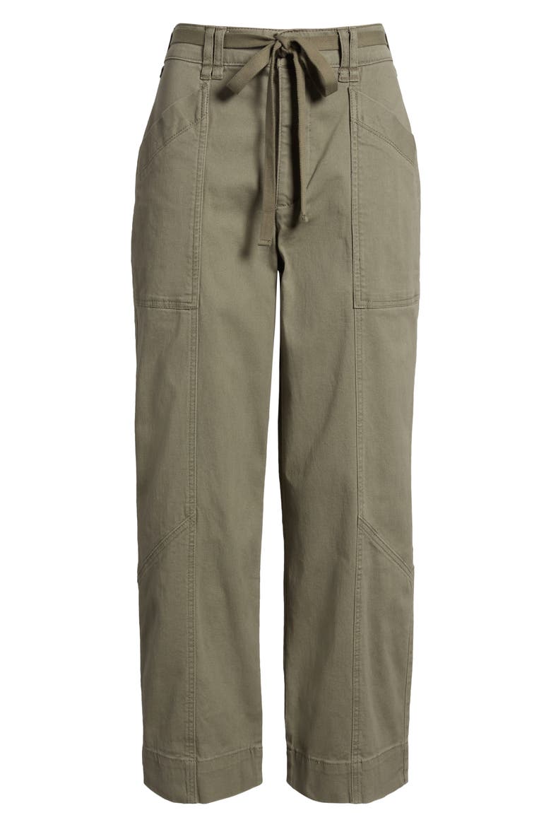 Skyrise Relaxed Straight Leg Twill Pants, Alternate, color, LAUREL OAK