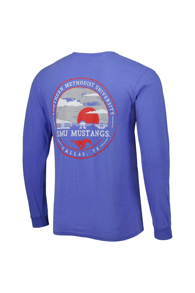 Men's Royal SMU Mustangs Circle Campus Scene Long Sleeve T-Shirt, Alternate, color, Royal