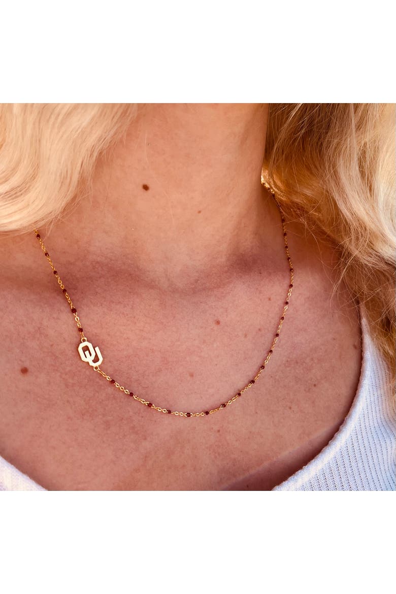 University of Oklahoma Side Necklace, Alternate, color, Yellow Gold
