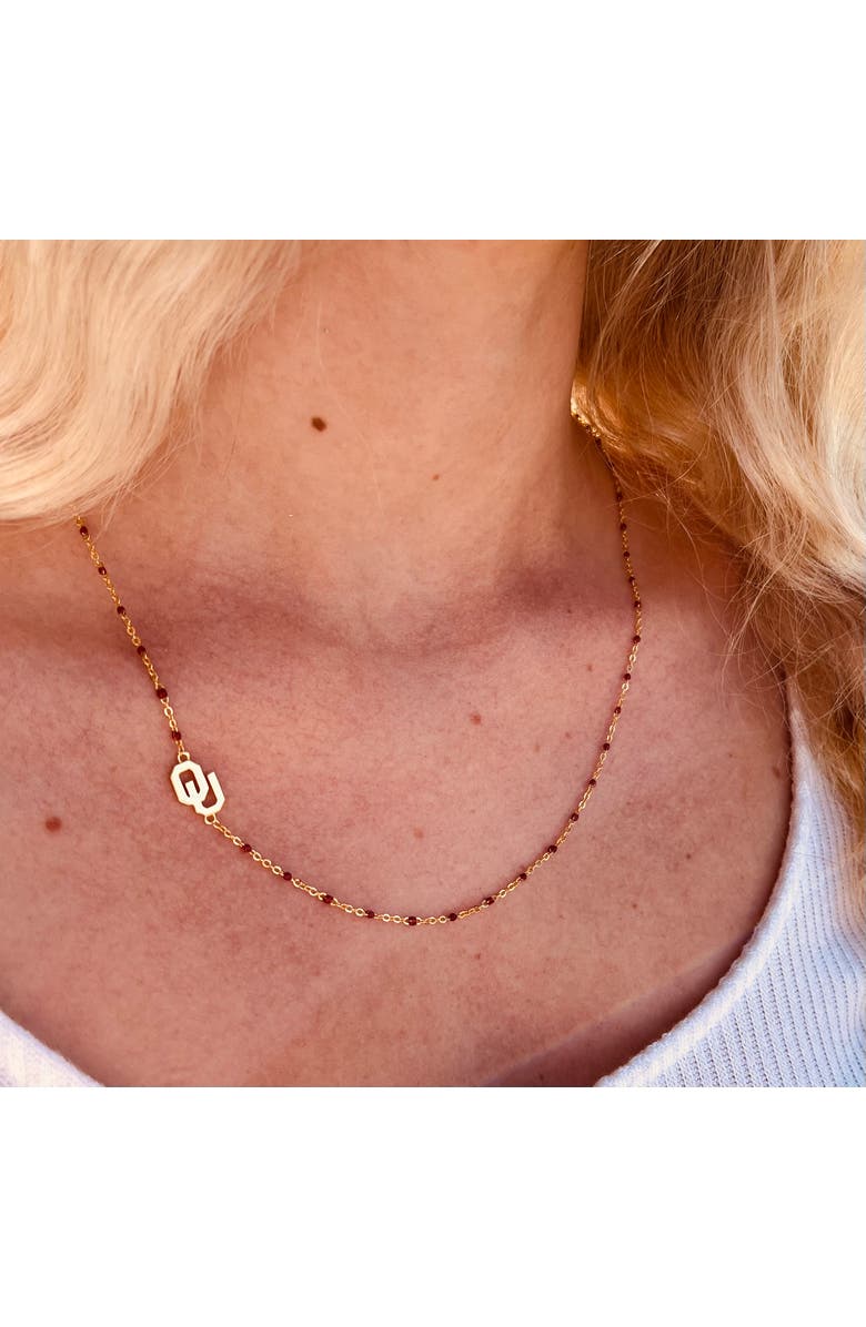 Color Shout University of Oklahoma Side Necklace, Alternate, color, Yellow Gold