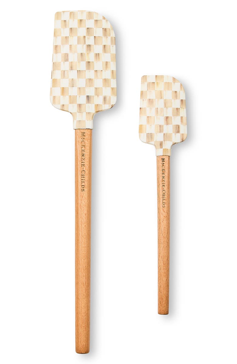 MACKENZIE CHILDS Mocha Check Set of 2 Spatulas, Main, color, Mocha