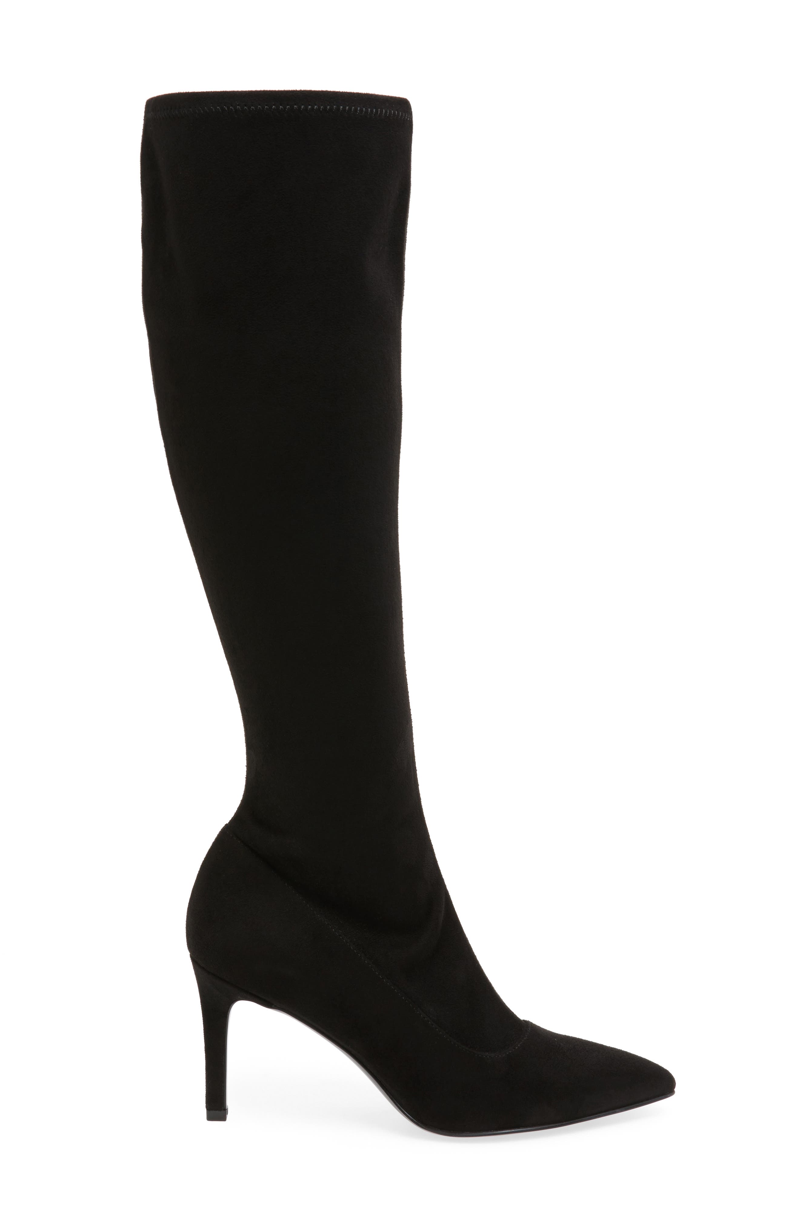 Carrara Knee High Pointy Toe Boot, Alternate, color, BLACK FABRIC