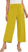 Jessica London Stretch Knit Wide Leg Crop Pant