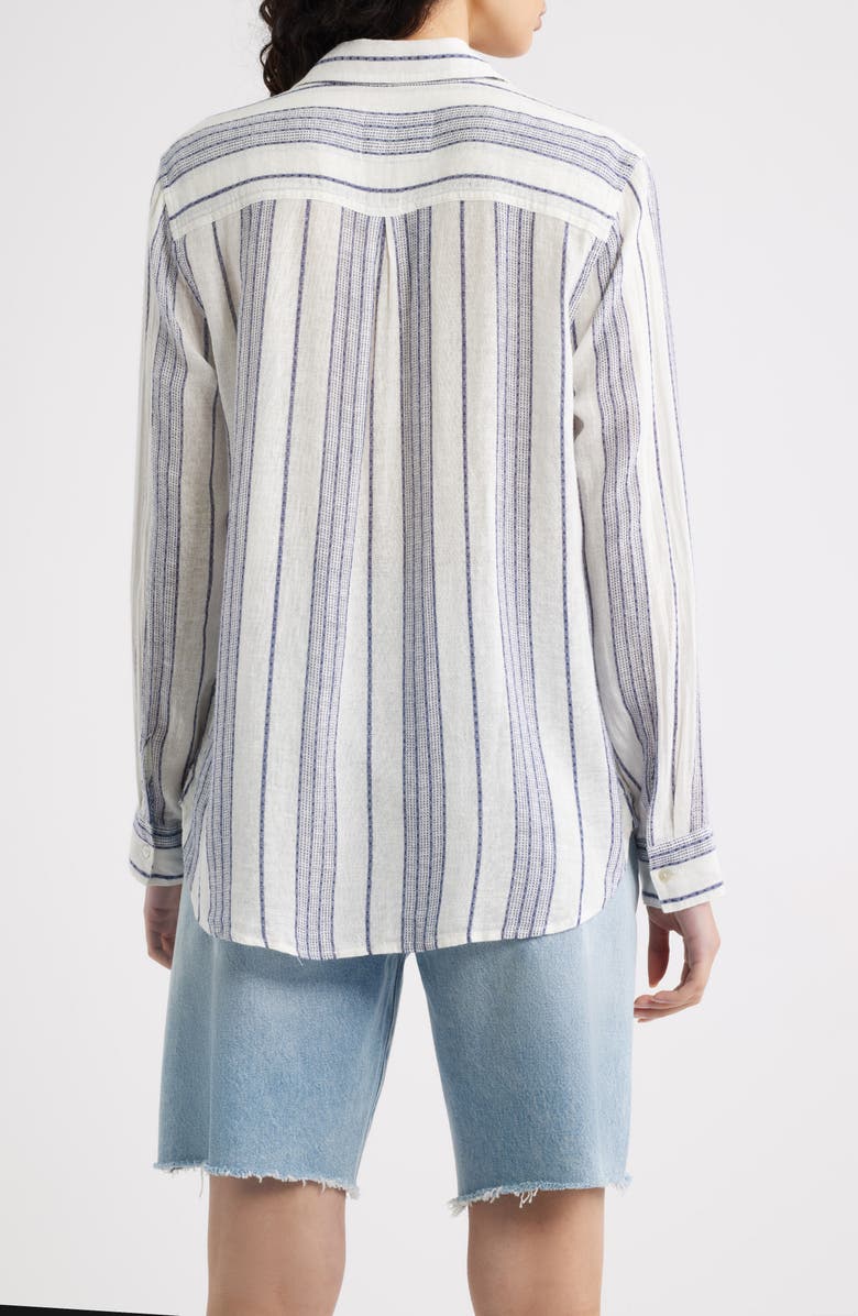 Rails Charli Stripe Linen Blend Button-Up Shirt, Alternate, color, Salino Stripe
