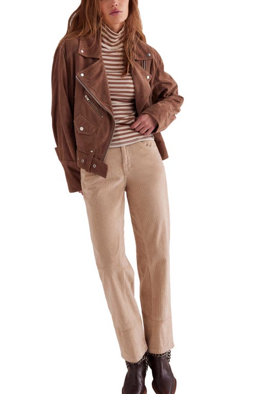 Free People Good Good Stripe Turtleneck Top In Brown