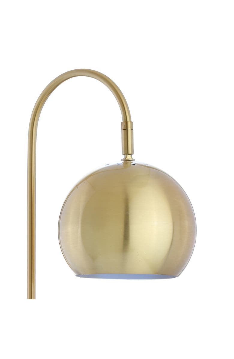 JONATHAN Y Stephen Metal/Marble LED Table Lamp, Alternate, color, Brass Gold/White