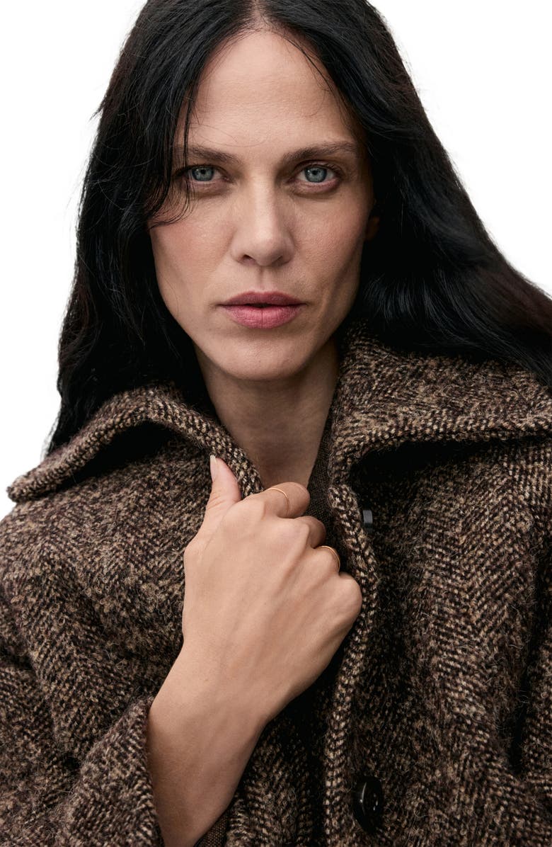 MANGO Speckled Wool Blend Coat, Alternate, color,