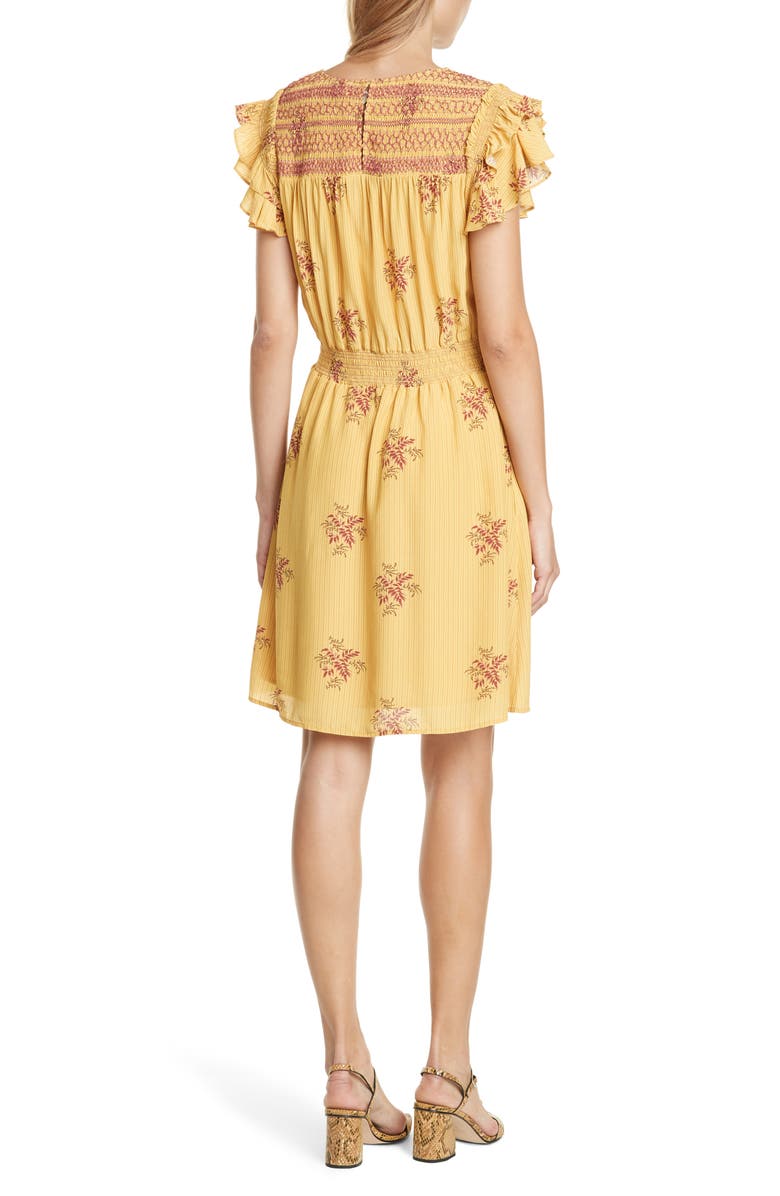 Dolan Palmer Flutter Sleeve Crepe Dress, Alternate, color, 