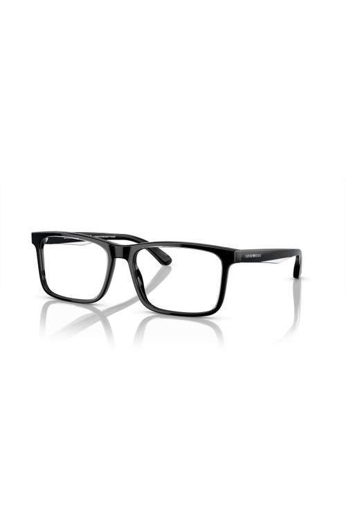 Emporio Armani 54mm Rectangle Optical Glasses In Black