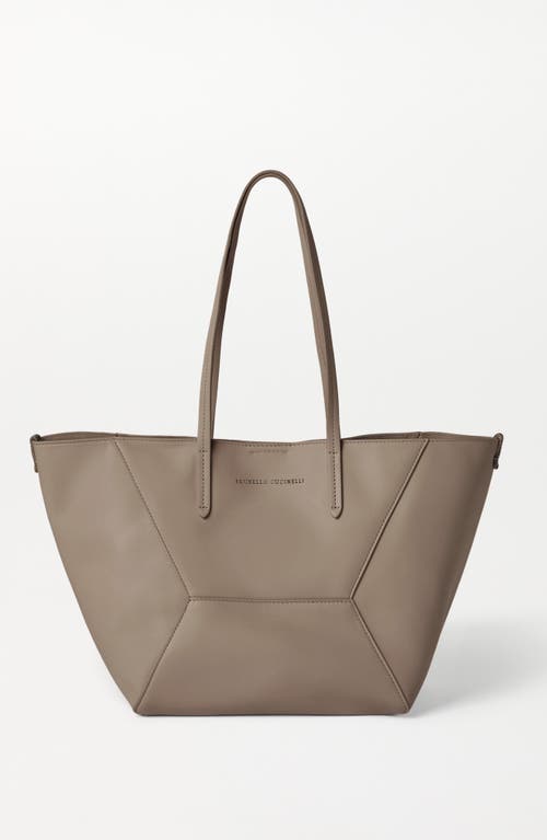 Shop Brunello Cucinelli Calfskin Bc Duo Bag In Sage