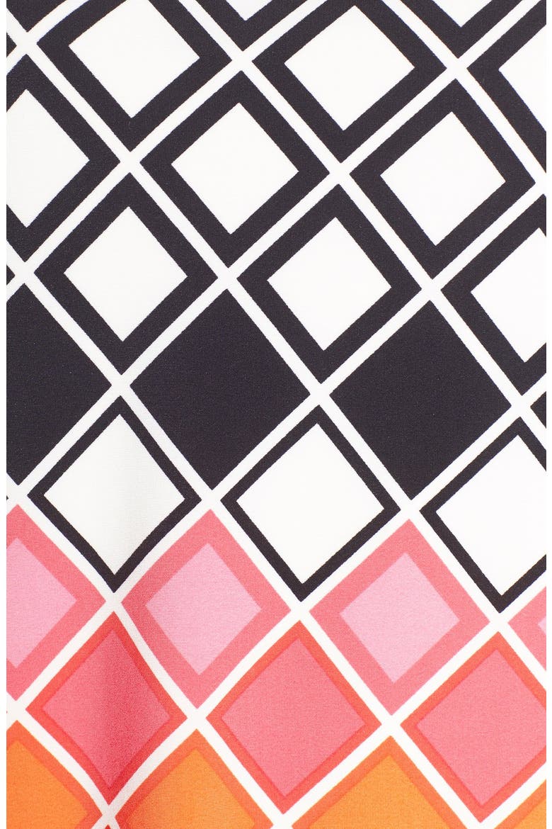 Geometric Print Jersey Shift Dress, Alternate, color, BLACK/ PINK