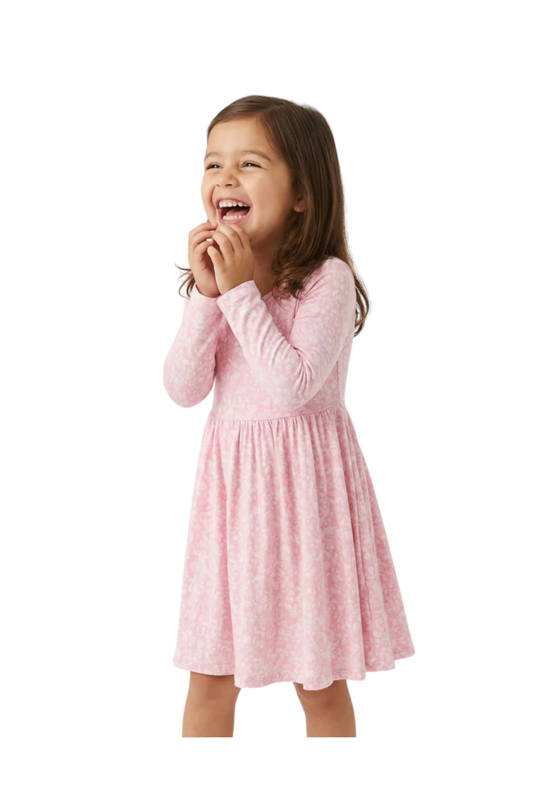 Long Sleeve Twirl Dress, Alternate, color, Petite Fleur