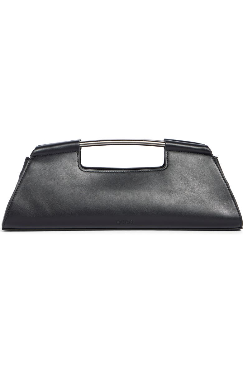 BCBG Curved Hardware Handle Clutch, Alternate, color, Black