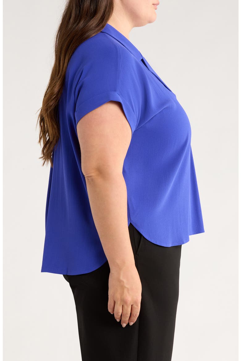 Roll Cuff Woven Silk Shirt, Alternate, color, ROYAL