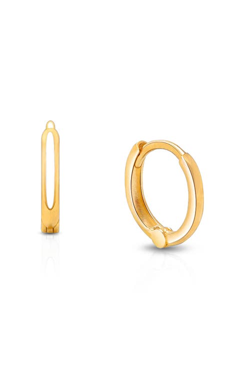 14K Gold Classic Tiny 9mm Huggie Hoop Earrings