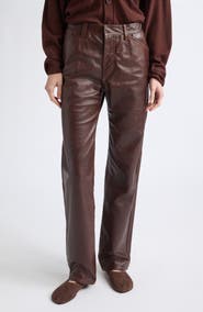 Lemaire Straight Leg Leather Pants