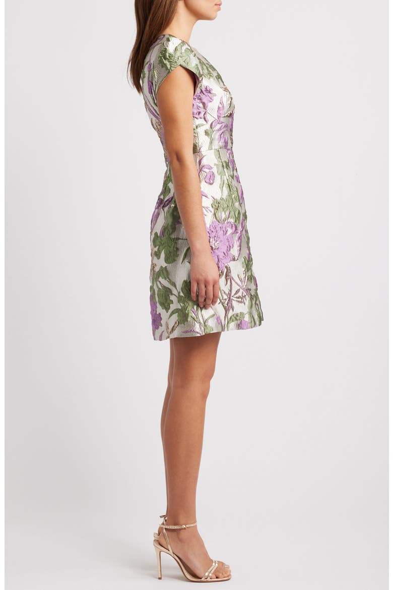 vince camuto printed a line dress VINCE CAMUTO Floral V Neck A Line Dress